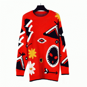 Pulover Jacquard de dimensiuni europene americane, design tricoturi groase de rochie caldă