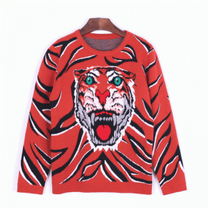 Pulover tip tigru OEM, jacquard, de iarnă, groasă, din pulover